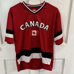 Vintage Canada Snowcap Short Sleeve Red Medium JERSEY